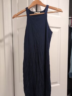 Marine Layer Navy Sleeveless Mini Halter Tank Dress